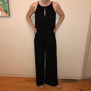 WHBM Wide Legged Keyhole Black Jumpsuit